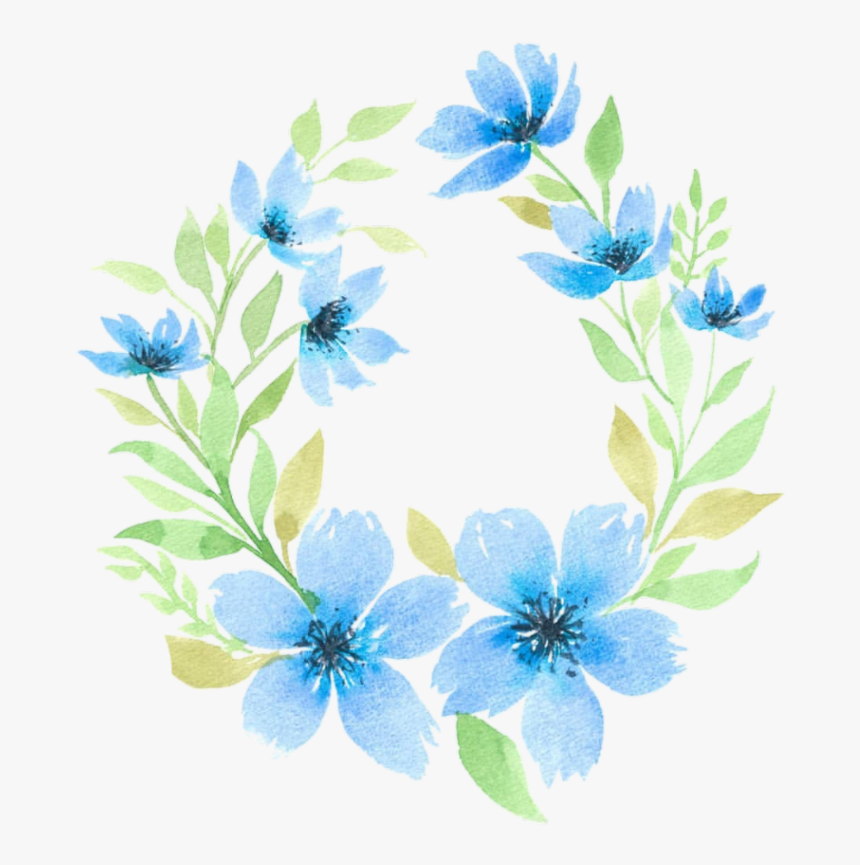 #freetoedit #lightblue #watercolor #flowers #wreath - Gentiana, HD Png Download, Free Download