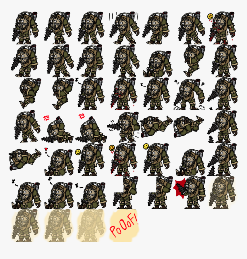 Bioshock Big Daddy Sprites, HD Png Download, Free Download