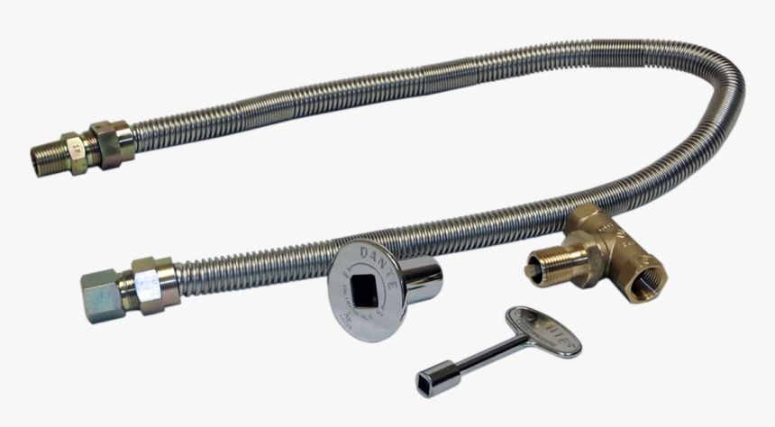 Flex Line And 1/2” Key Valve With Key For Gas Burners - Crossfire Linear Burner 22, HD Png Download, Free Download