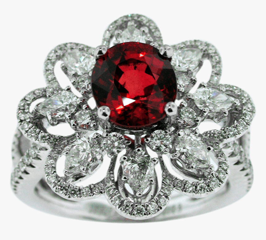 Ruby And Diamond Ring - Engagement Ring, HD Png Download, Free Download