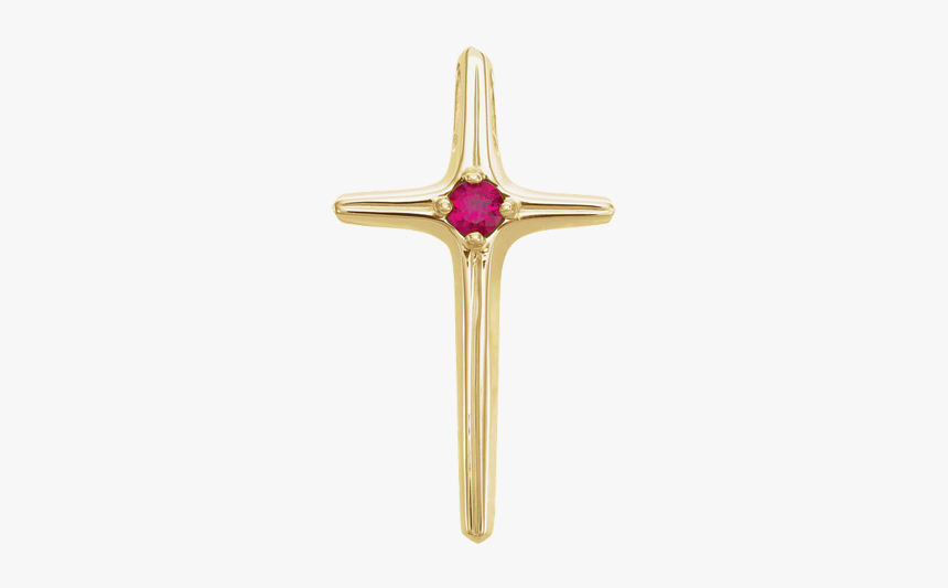 Gold Ruby Cross Pendant - Cross, HD Png Download, Free Download