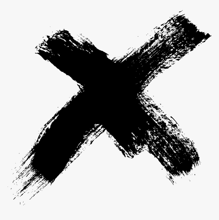 Black Smear Mark X Xmark Dark Freetoedit - Black X Mark Png, Transparent Png, Free Download