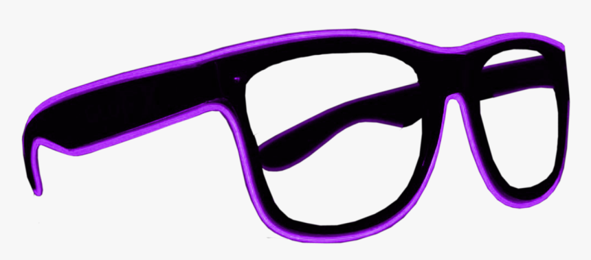 Black Frame El Wire Glasses - Purple And Black Frame For Glasses, HD Png Download, Free Download