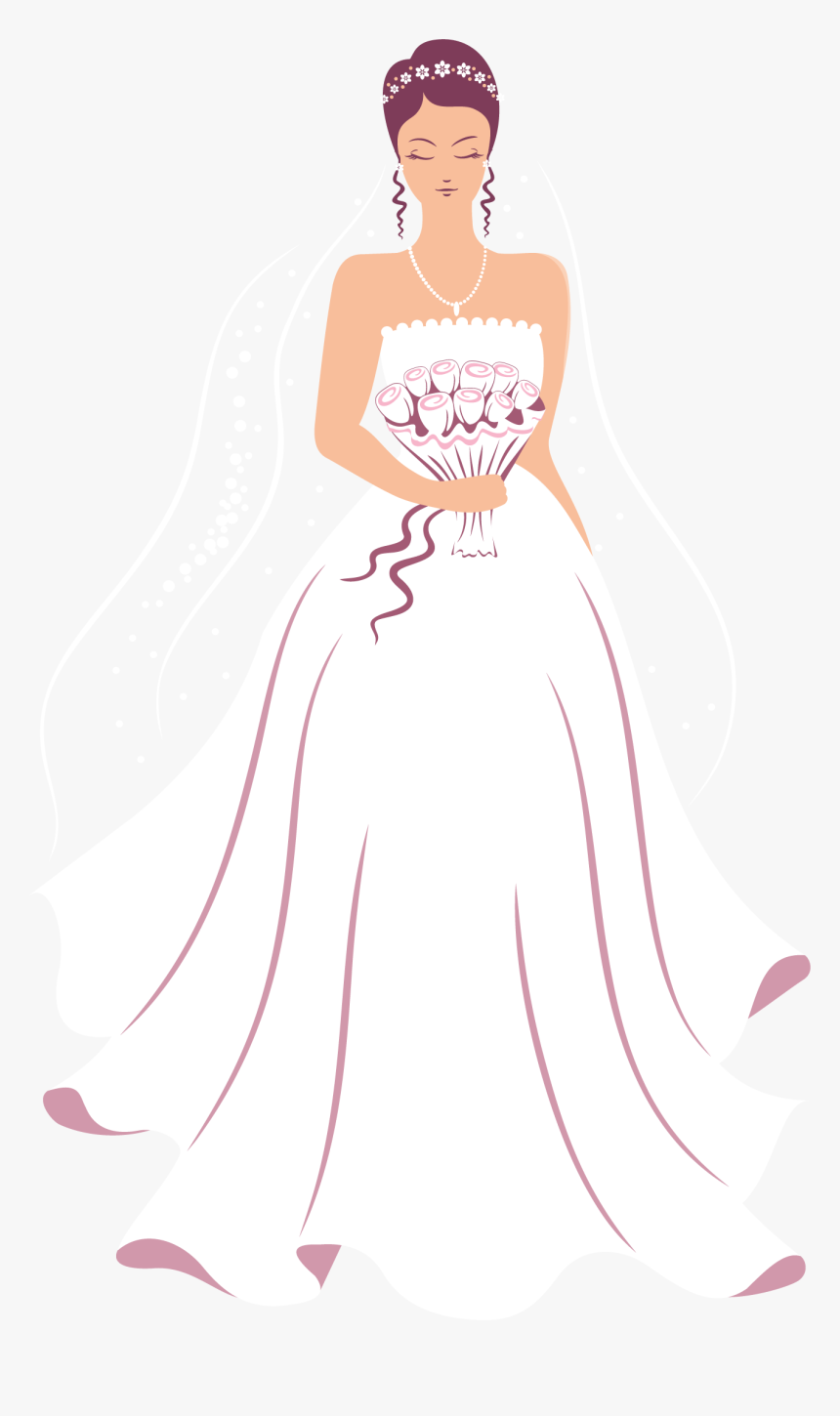 Wedding Dress Bridegroom Clip Art - Bride, HD Png Download - kindpng