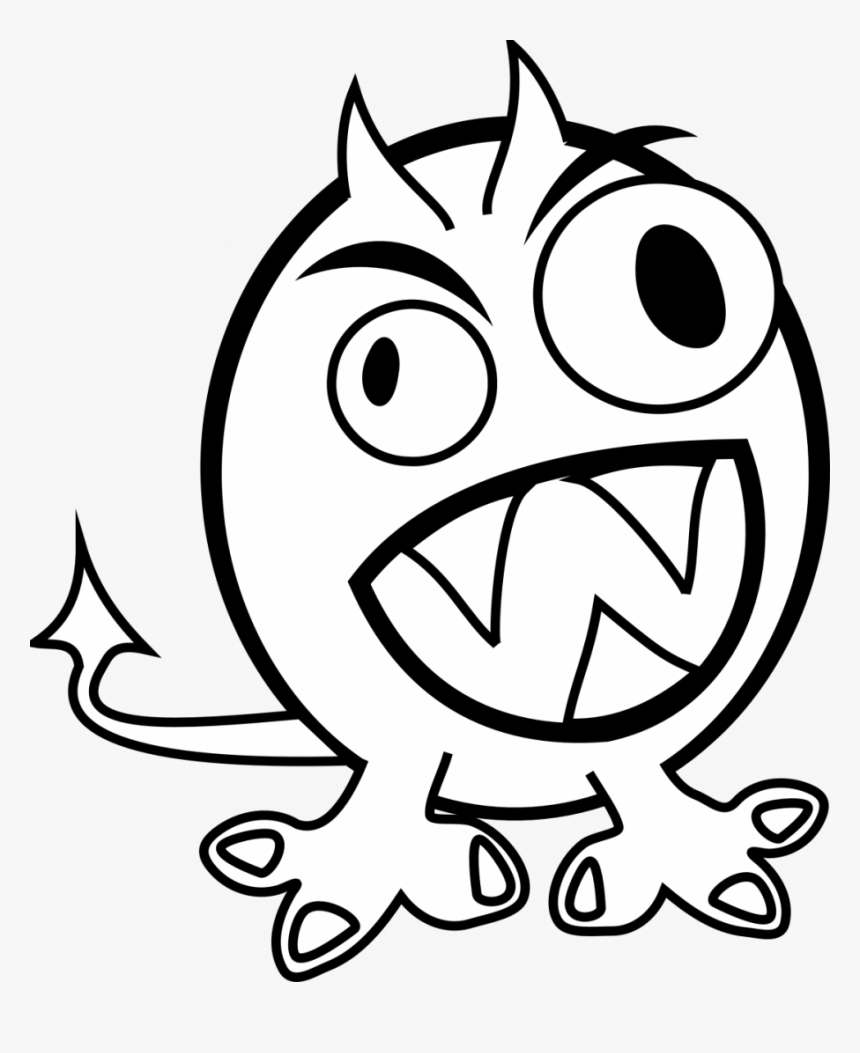 Clip Art Black And White Monster, HD Png Download, Free Download