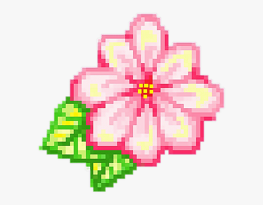 Hd Flowers Kawaii Aesthetic - Pixel Flower Transparent, HD Png Download, Free Download