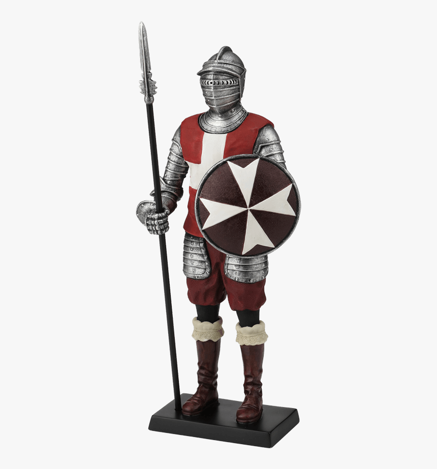 Maltese Knight Statue With Pike And Shield - Maltese Knight, HD Png Download, Free Download