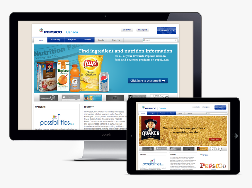 Responsive Home Page Flash Animation - Pepsico Website, HD Png Download, Free Download