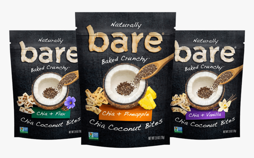 Bare Foods Snack Packages - Bare Coconut Chips Chia, HD Png Download, Free Download