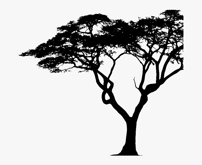 2d Png Tree Black, Transparent Png, Free Download