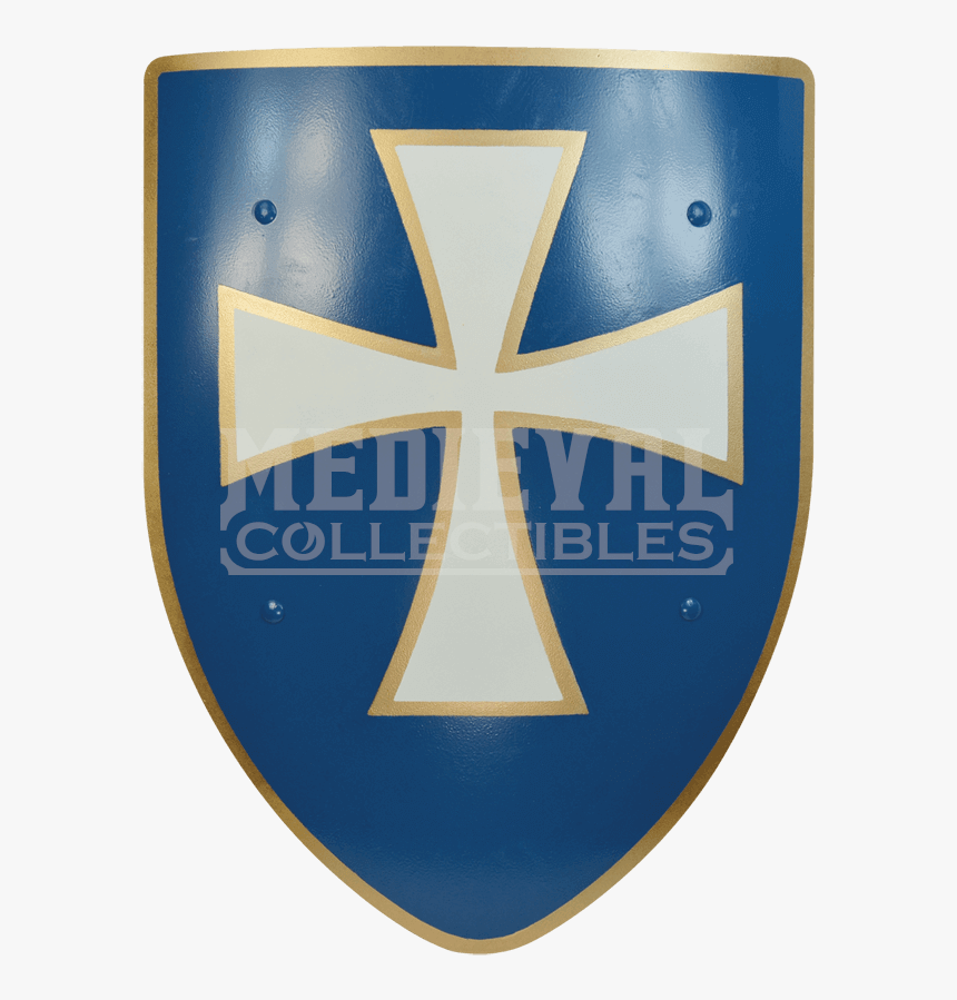 Medieval Shield Png - Blue Shield White Cross, Transparent Png, Free Download