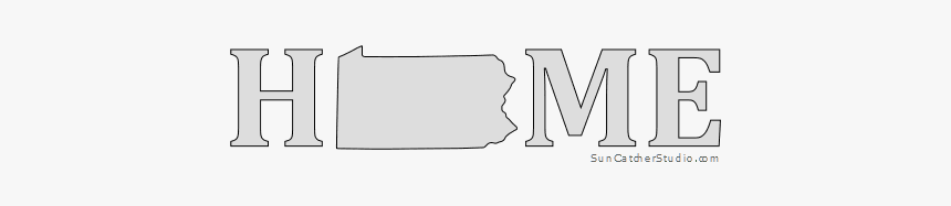 Pennsylvania Home Stencil Pattern Shape State Clip - Line Art, HD Png Download, Free Download
