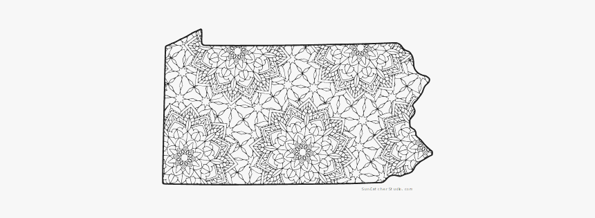 Free Printable Pennsylvania Coloring Page With Pattern - North Carolina Coloring Pages, HD Png Download, Free Download