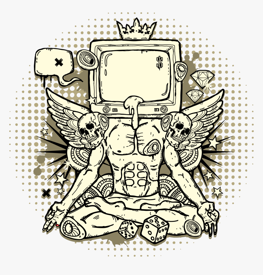 Clip Art Drawing Doodle Huge - Creative Drawing Of Tv, HD Png Download, Free Download