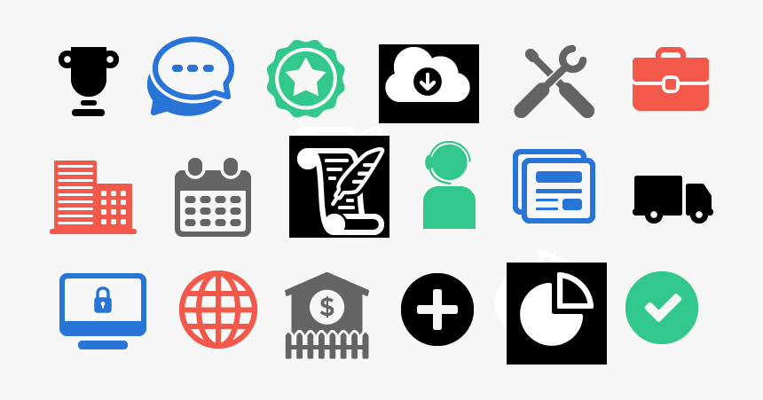 Icon Set Sample - Template Icon For Website, HD Png Download, Free Download