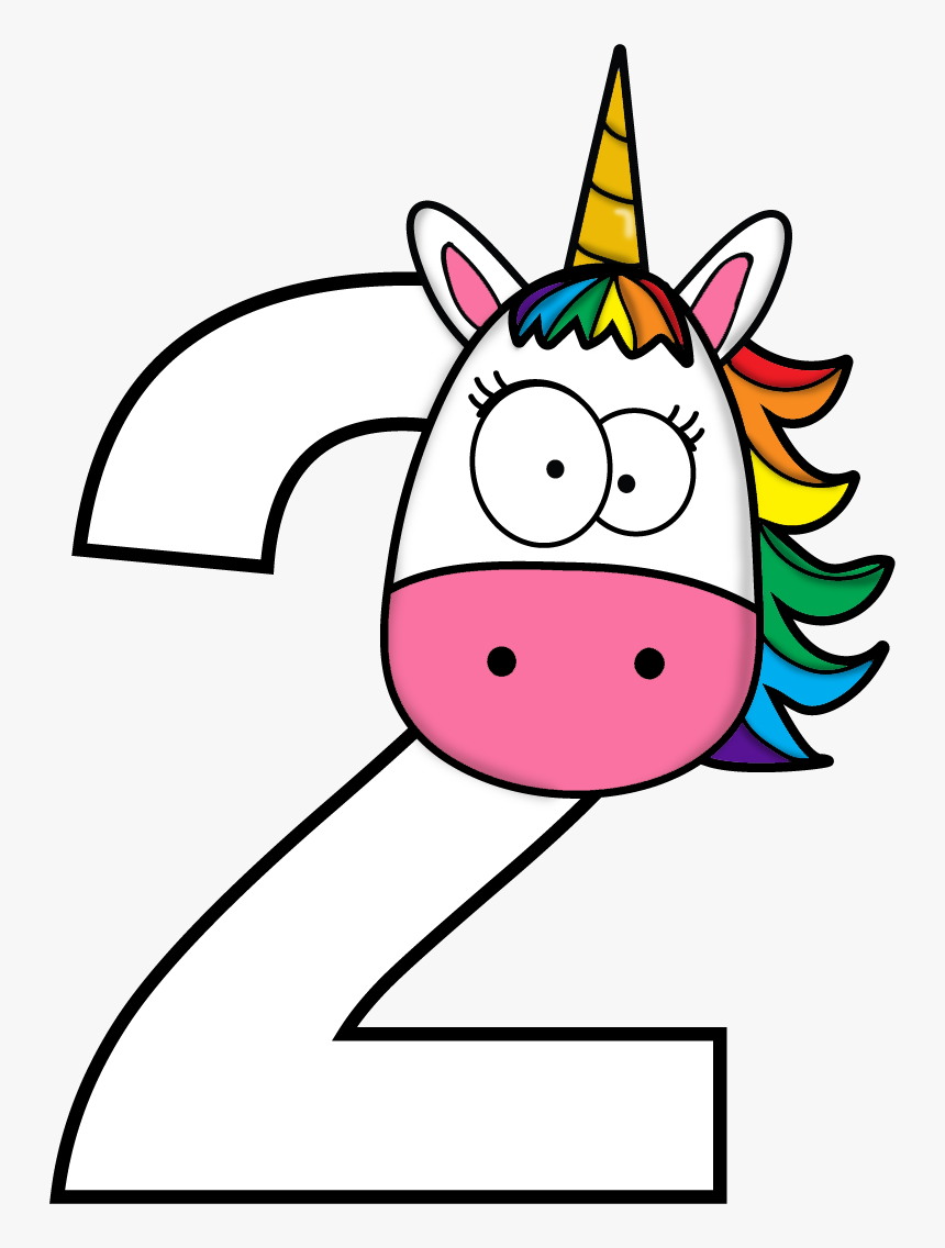 Unicornios Con Numeros - Unicorn Number Clipart, HD Png Download, Free Download