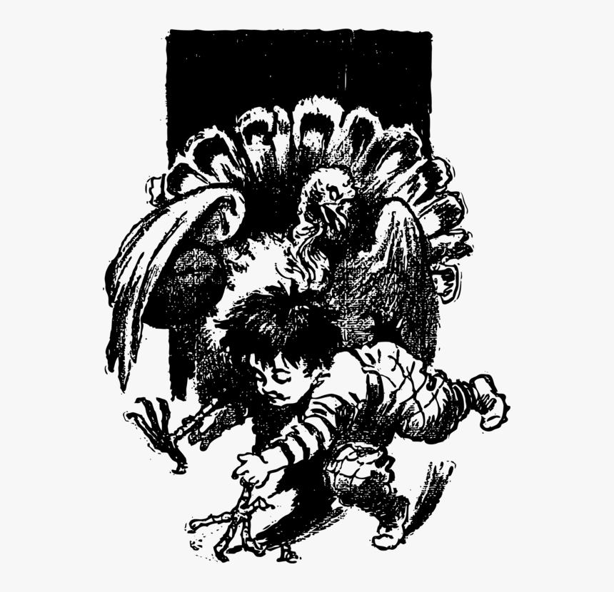 Boy Turkeys Png Black And White - Wrestling Turkey Black And White Clip Art, Transparent Png, Free Download