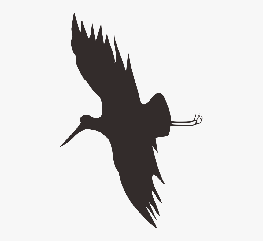 Bird Flight Crane Silhouette - Flamingo In Flight Silhouette, HD Png Download, Free Download