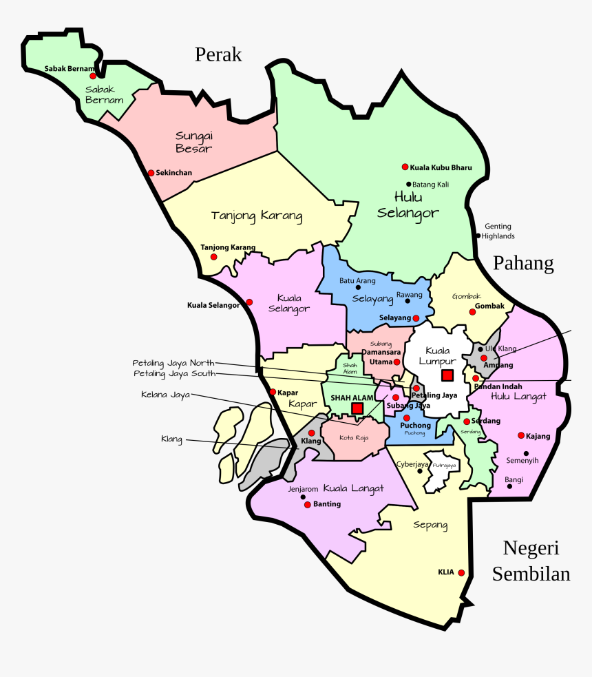 Parliamentary Map Of Selangor, Malaysia Clip Arts - Map Of Selangor Malaysia, HD Png Download, Free Download