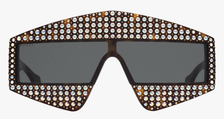 Gucci Rectangular Frame Acetate Sunglasses With Crystals, HD Png Download, Free Download