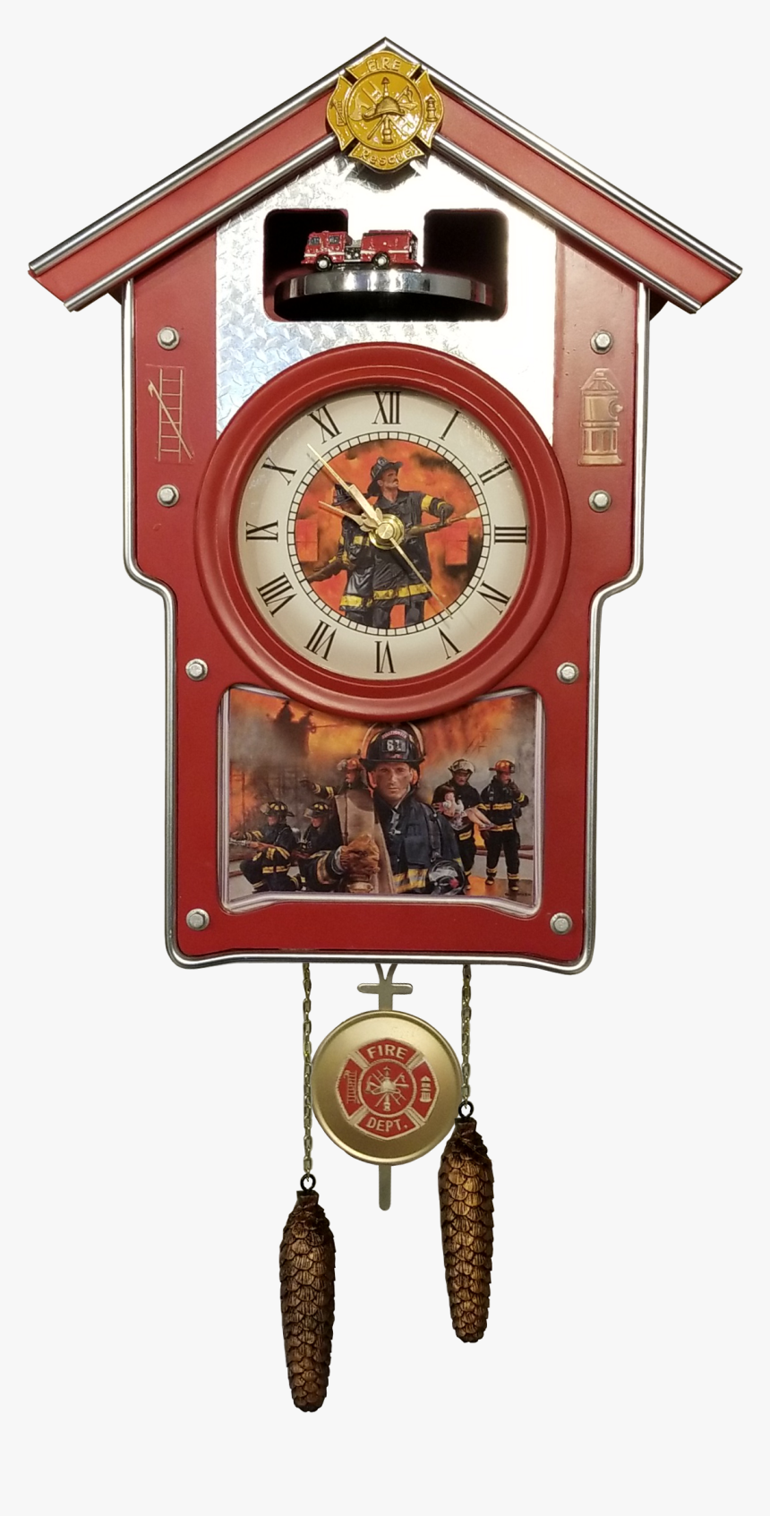 Firefighters Wall Clock-derks Uniforms - Cuckoo Clock, HD Png Download, Free Download