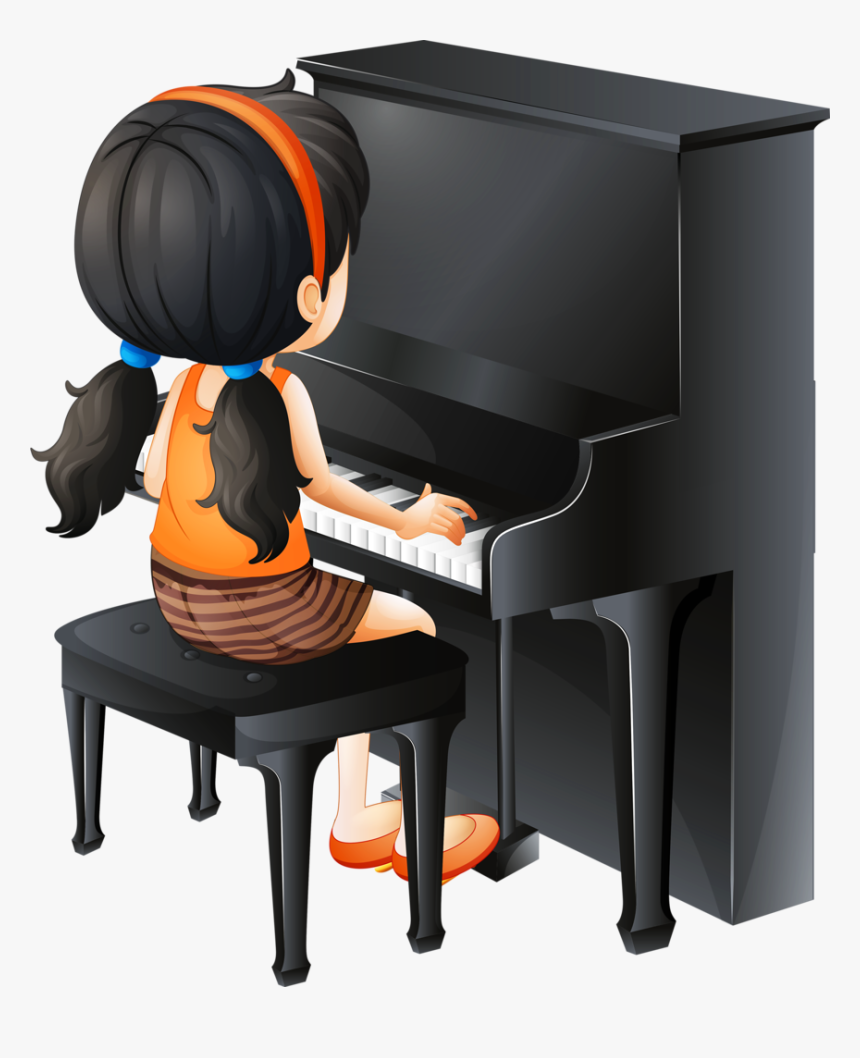 Transparent Piano Icon Png - Girl Playing Piano Clipart, Png Download, Free Download