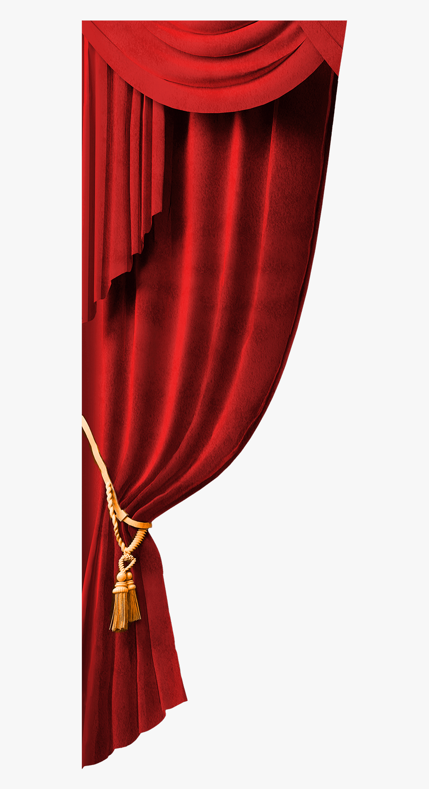 Left Drape Of Red Curtain - Theater Curtain, HD Png Download, Free Download