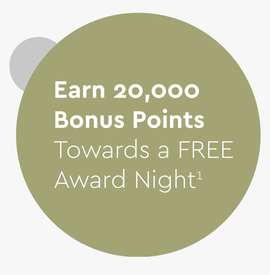 Earn 20,000 Bonus Points Towards A Free Award Night - Circle, HD Png Download, Free Download