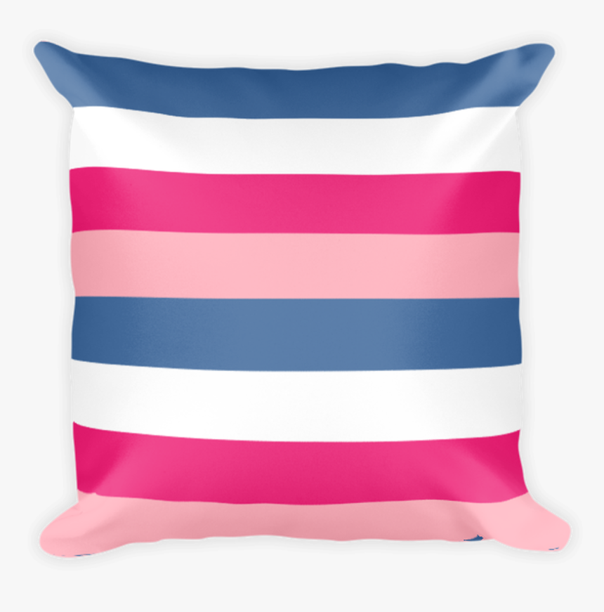 Pink And Blue Stripes Square Pillow - Cushion, HD Png Download, Free Download