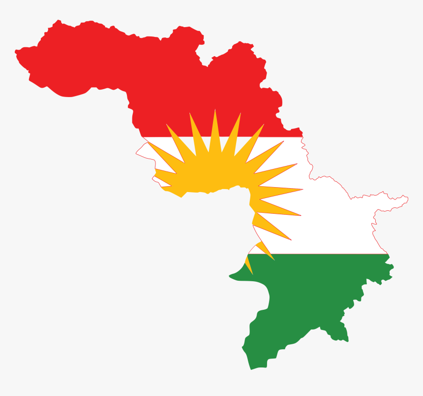 Kurdistan Map With Flag, HD Png Download, Free Download