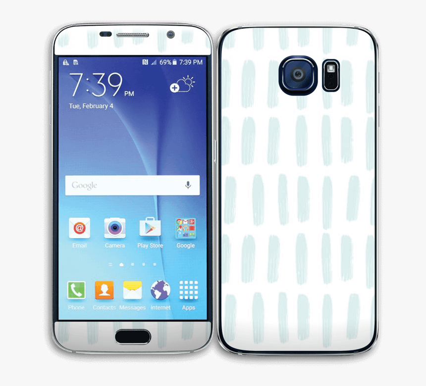 Light Blue Stripes Skin Galaxy S6 - Samsung S6 G920a Unlocked Black Amazon, HD Png Download, Free Download