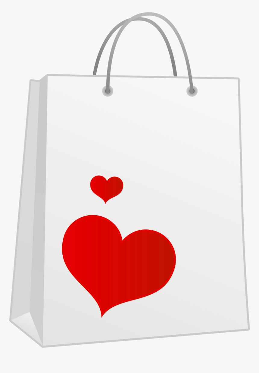 Heart Shopping Valentine Bag Paper Red Icon Clipart - Heart, HD Png Download, Free Download