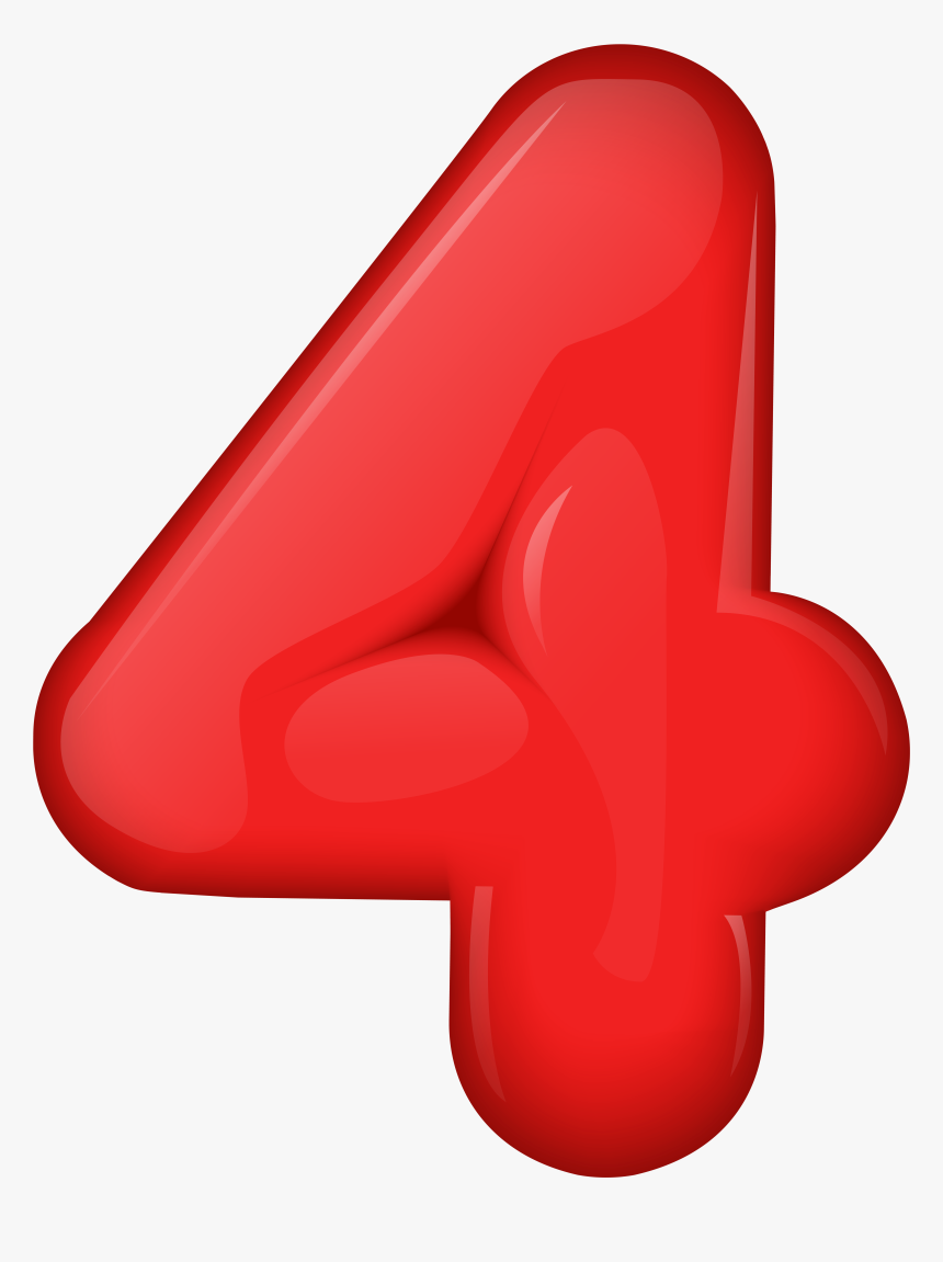 Red Number Four Transparent Png Clip Artu200b Gallery, Png Download, Free Download