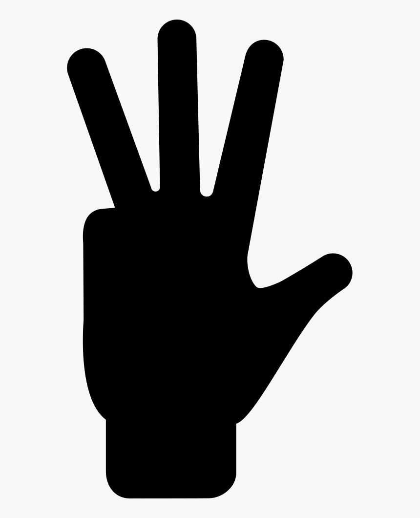 Four Extended Fingers Of Hand Silhouette - Sign, HD Png Download, Free Download