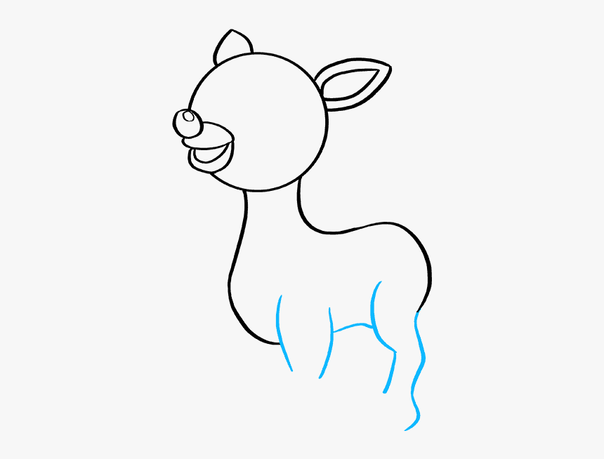 How To Draw Rudolph The Red-nosed Reindeer - Cartoon, HD Png Download, Free Download