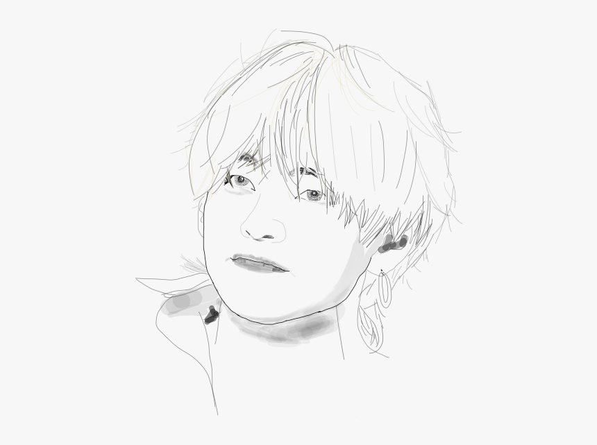 Kim Taehyung V-bts - Sketch, HD Png Download, Free Download