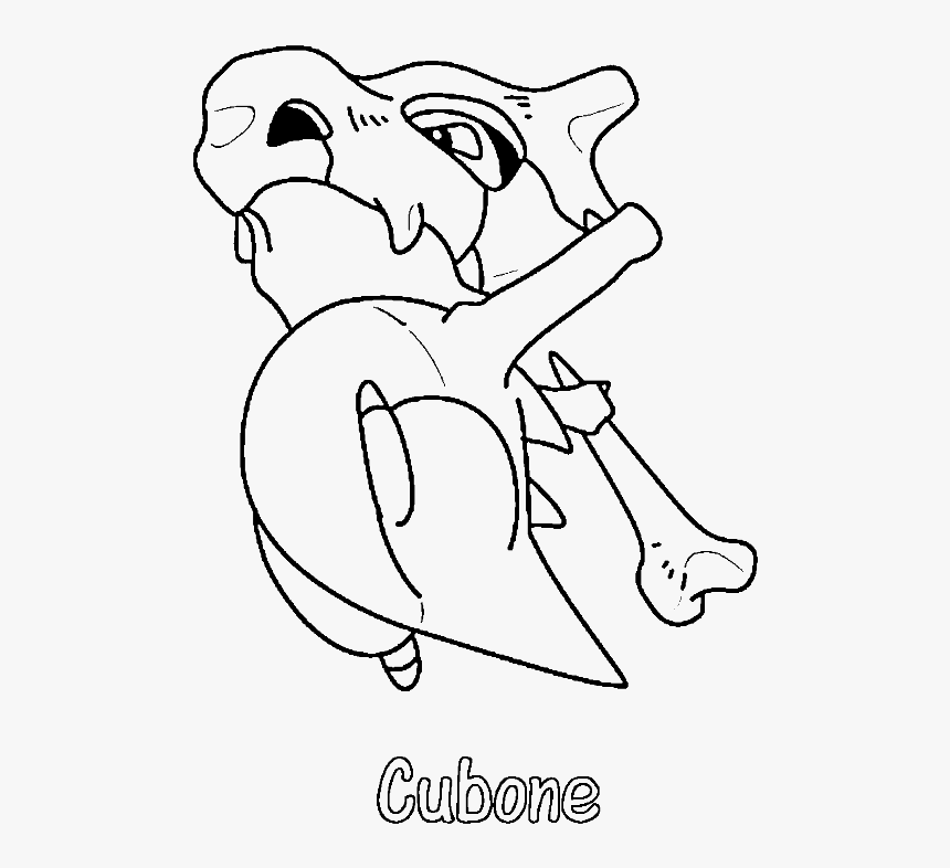 Cubone Drawing Coloring Page Pokemon - Cubone, HD Png Download, Free Download