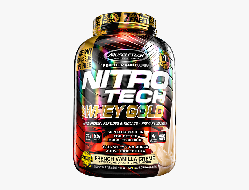 Muscletech Nitro Tech Whey Gold, HD Png Download, Free Download