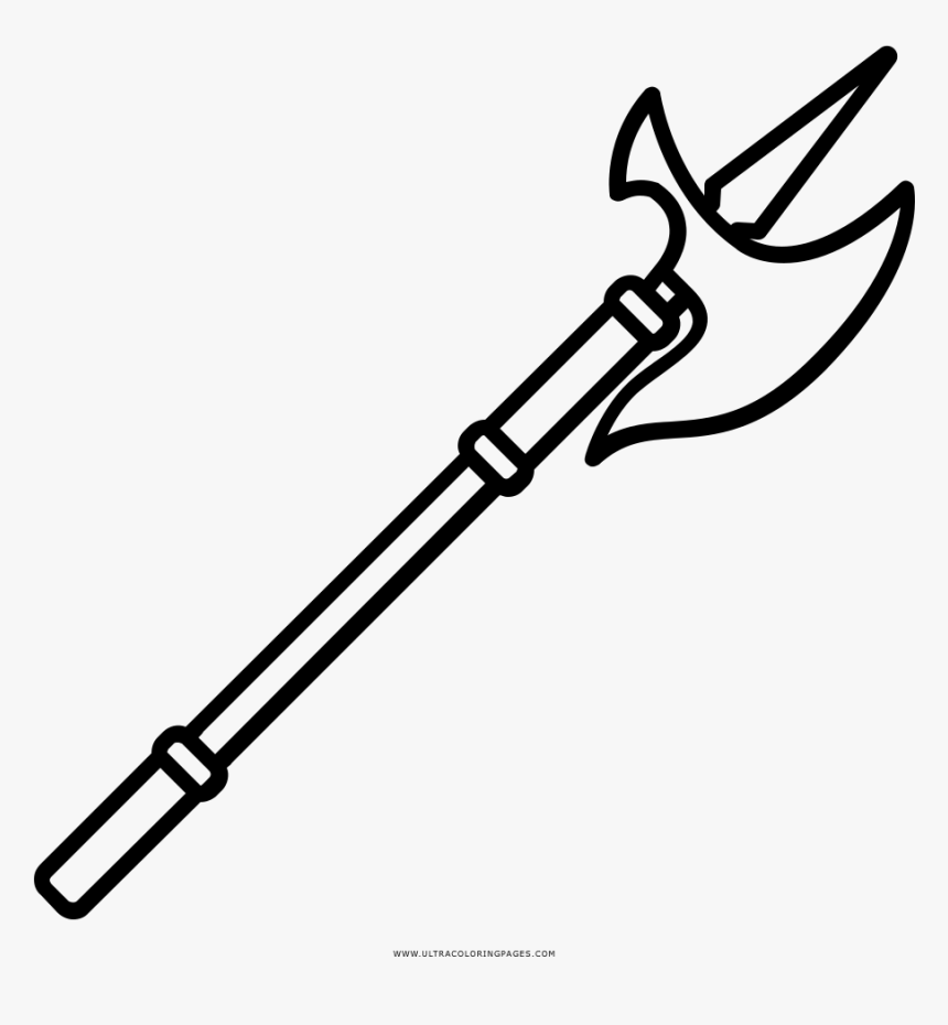 Halberd Coloring Page - Line Art, HD Png Download, Free Download