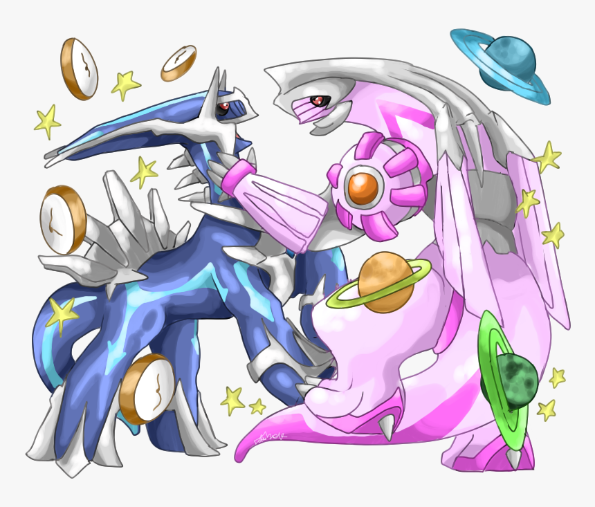 Dialga Versus Palkia - Cartoon, HD Png Download, Free Download