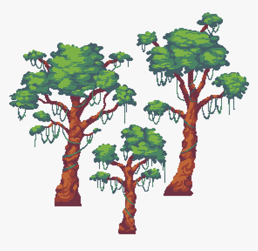 Preview - Jungle Tree Pixel Art, HD Png Download, Free Download