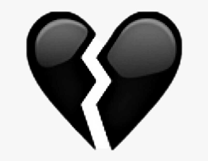 Heart Break Emoji Png - Black Broken Heart Png, Transparent Png, Free Download