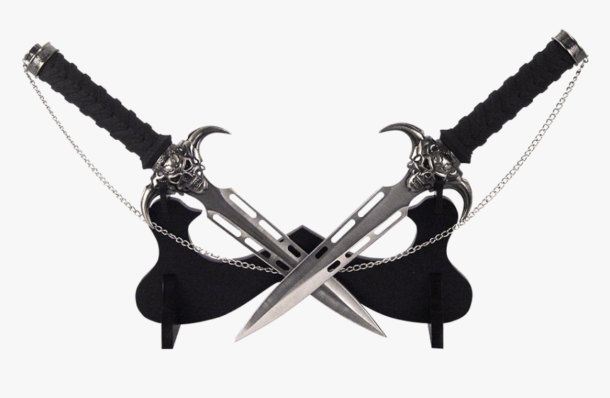 Demon Skull Interlocking Double Blades - Sword, HD Png Download, Free Download