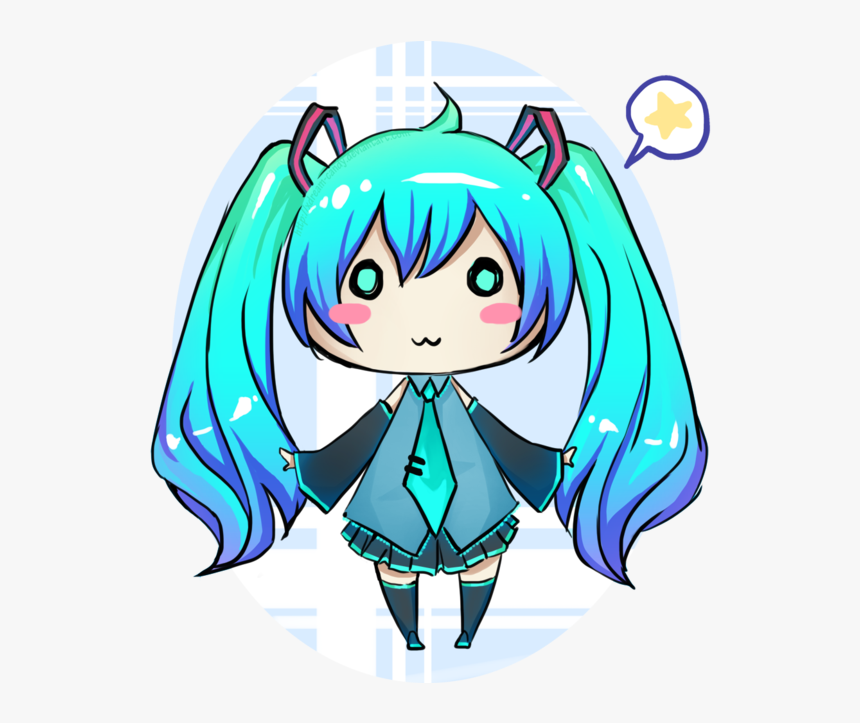 Hatsune Miku Chibi By Xdream Candy-d61hve3 - Hatsune Miku Chibi Head, HD Png Download, Free Download