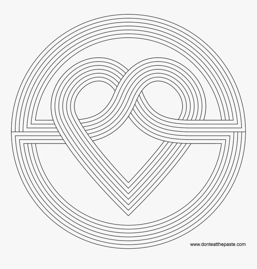 Simple Heart Mandala Coloring Pages, HD Png Download, Free Download