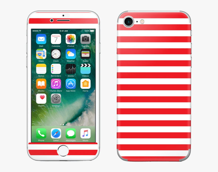 Christmas Stripes Skin Iphone - Iphone Comparação 7 8 X, HD Png Download, Free Download