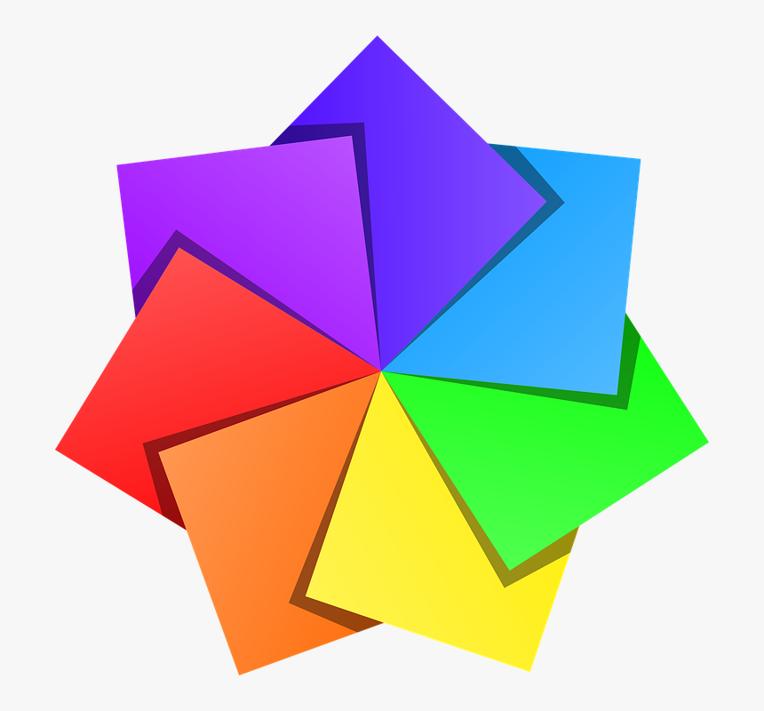 Star, Squares, Rainbow Colors, Colors, Gradient, Square - Color Clipart Png, Transparent Png, Free Download