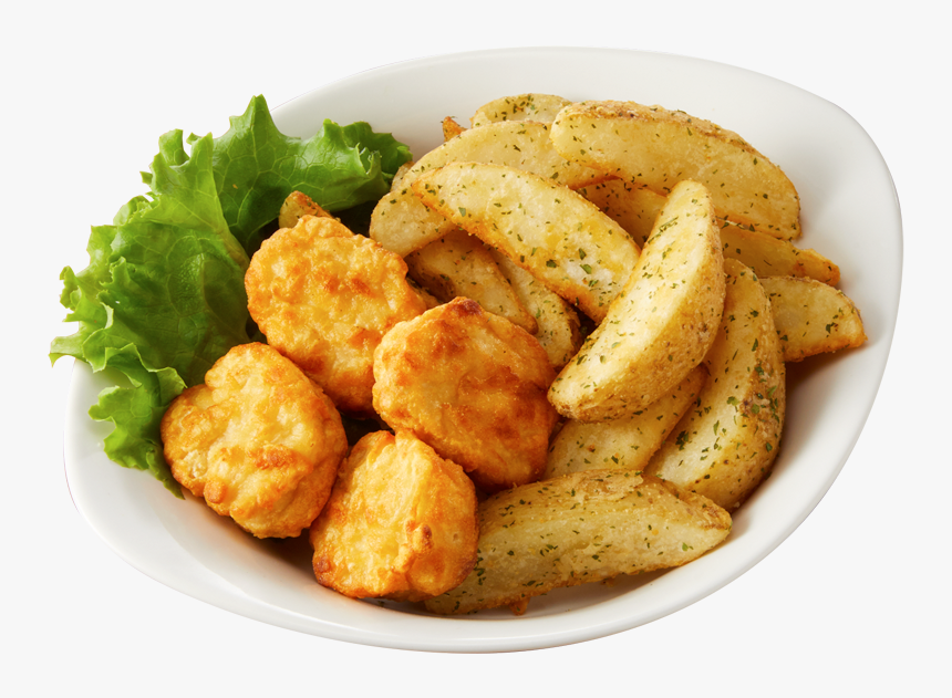 Pote-nage - Nuggets And Potato Wedges, HD Png Download, Free Download