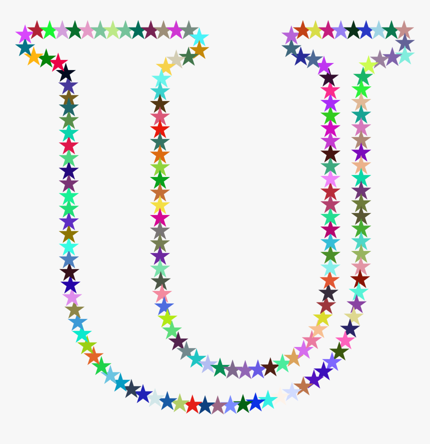 Rainbow Star Letter U Mugs Clipart , Png Download - Necklace, Transparent Png, Free Download