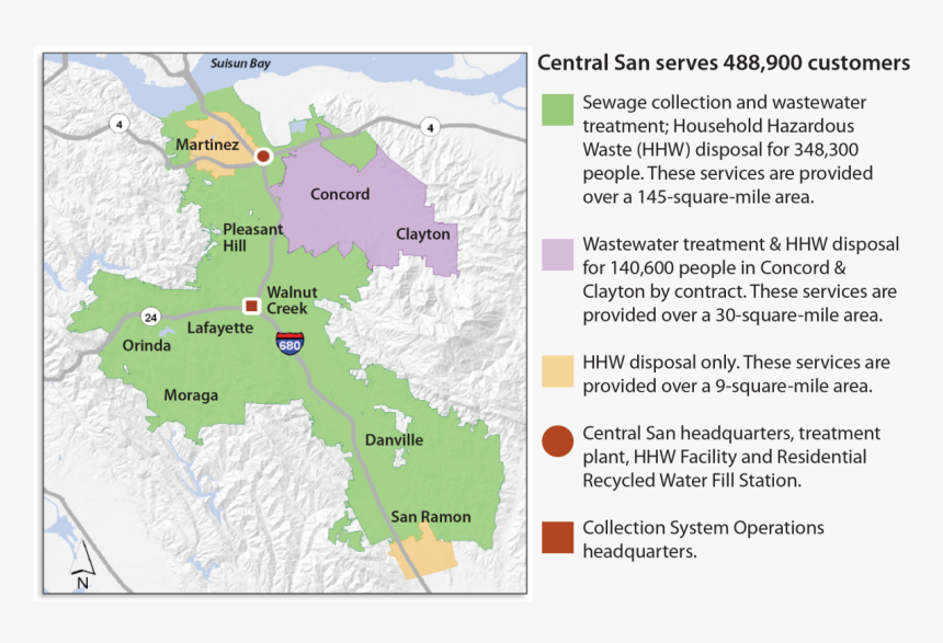 Central Contra Costa Sanitary District Map, HD Png Download, Free Download